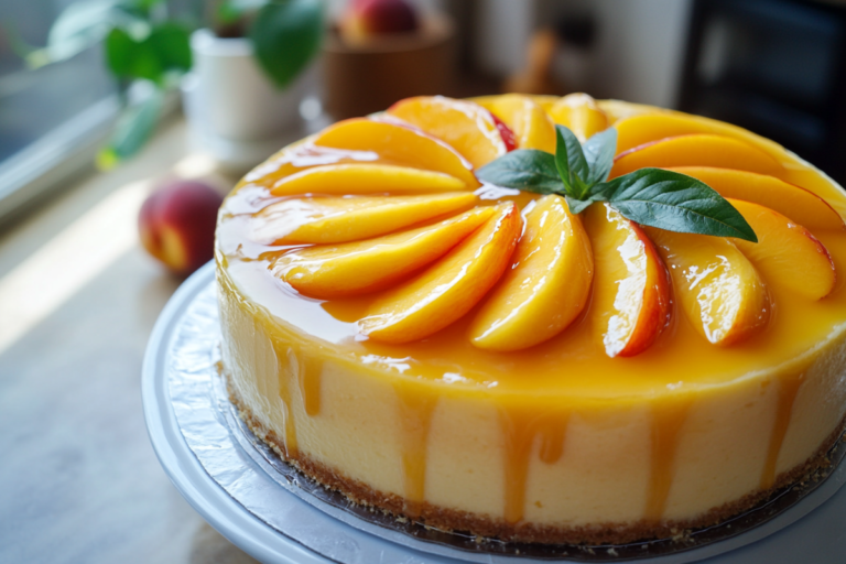 Heavenly Summer Peach Caramel Cake